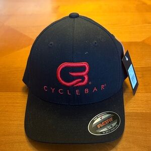 CycleBar Black Fitted Hat with Red Embroidered Emblem